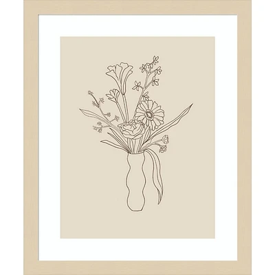 Amanti Art  Floral Study 1 by Kate Aurelia Holloway Wood Framed Wall Art Print: Botanical Lithograph, Modern Decor