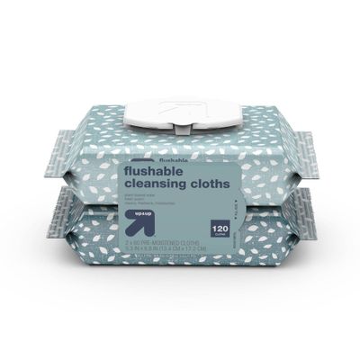 Flushable Cleansing Cloths - 2pk/60 ct - up & up
