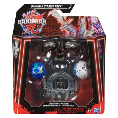 Bakugan Special Attack Nillious with Dragonoid and Trox Starter Pack Figures
