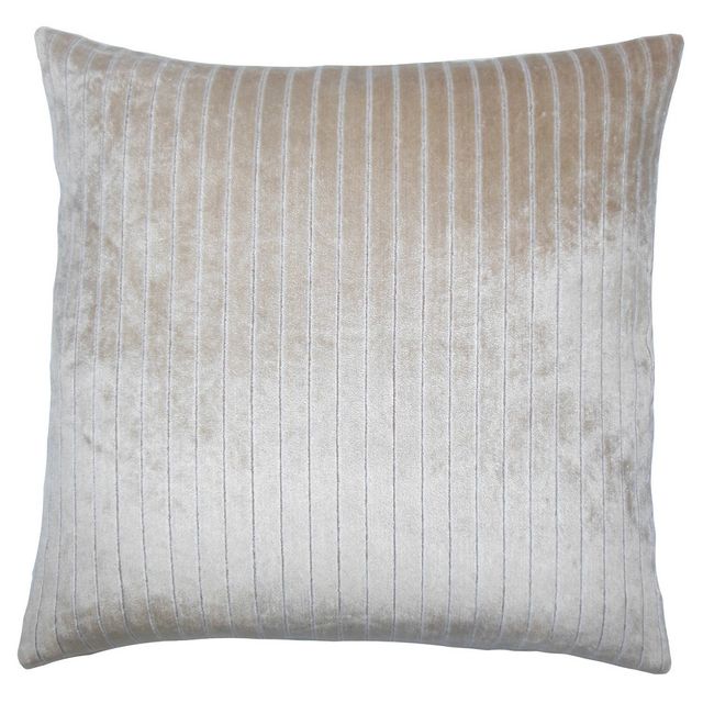 Beige Ticking Square Throw Pillow (20x20) - The Pillow Collection