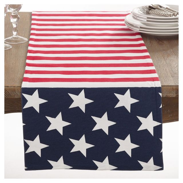 Saro Lifestyle 16x72 American Flag Design Table Runner