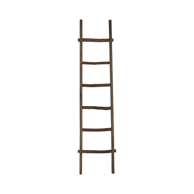 76 Wooden Decorative Ladder Brown - Sagebrook Home: 6-Rung Wood Blanket Storage Rack, No Assembly Required