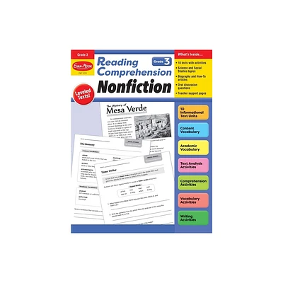 Reading Comprehension: Nonfiction, Grade 3 Teacher Resource - by Evan-Moor Educational Publishers (Paperback)