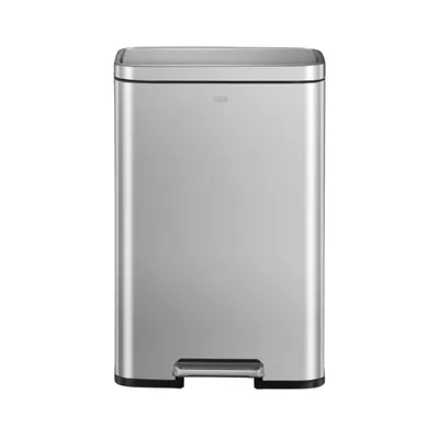 EKO Stainless Steel 50L Madison Step Trash Can : Kitchen Garbage Can, 13 Gallon, Indoor, Silver, Spot Clean