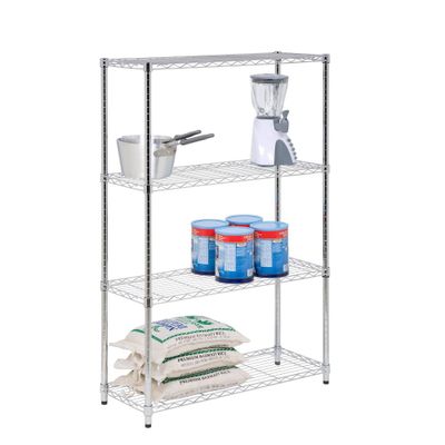 Honey-Can-Do 4 Tier 250lb per shelf Shelving Unit Chrome: Steel Wire Storage, 54 H x 36 W x 14 D, Universal Utility Shelves