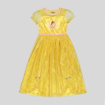 Girls Disney Princess Belle Dress-up NightGown - Yellow