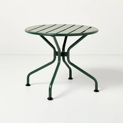 Slat Metal Round Outdoor Patio Accent Table - Green - Hearth & Hand with Magnolia