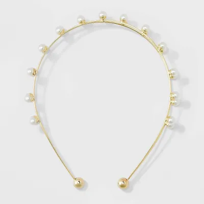Duo Wire Pearl Headband - A New Day Gold