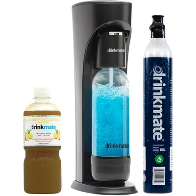 Drinkmate Sparkle Up Bundle OmniFizz Soda Maker with Lemonade Syrup : Sparkling Water Machine, BPA-Free