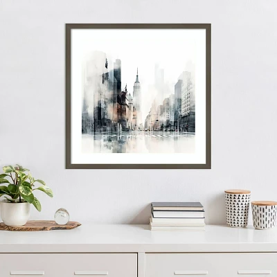 Amanti Art 25x25 Graphic City I New York by Irena Orlov Wood Framed Wall Art Print