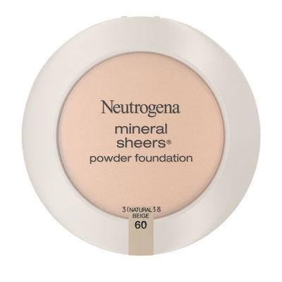 Neutrogena Mineral Sheers Compact Powder Foundation, Lightweight & Oil-Free - 60 Natural Beige - 0.34oz