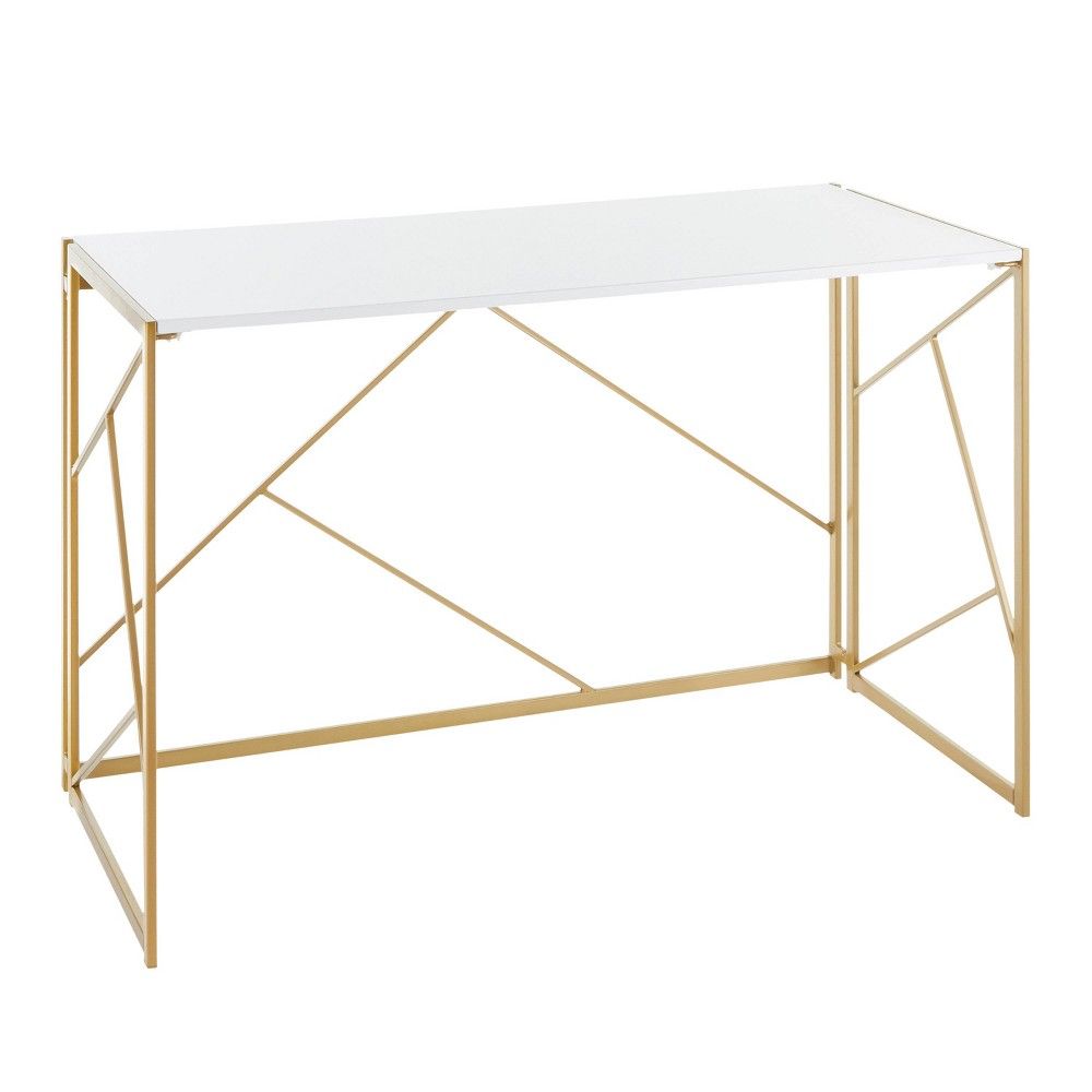 target white desk gold legs