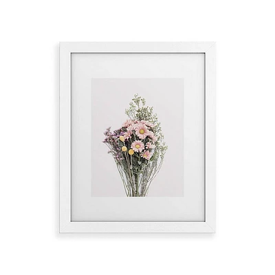 Deny Designs 18x24 Sisi and Seb Wildflower Bouquet White Framed Art Print: Modern Decor, Cardstock Paper