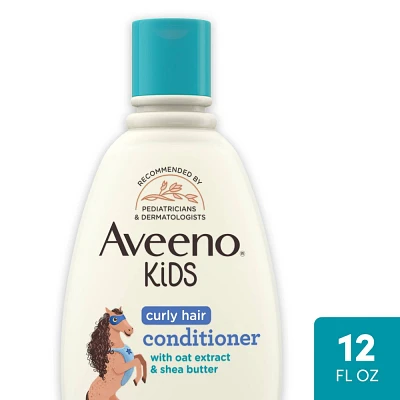 Aveeno Kids Curly Hair Hydrating Conditioner, Curly Hair Products with Shea Butter, Gentle Scent - 12 fl oz