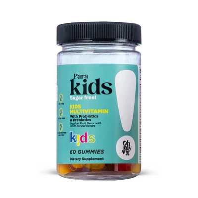 Oh My Vit Para Kids Multivitamin Gummies with Pre + Probiotics - Sugar Free - 60ct