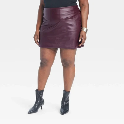 Women Faux Leather Mini Skirt