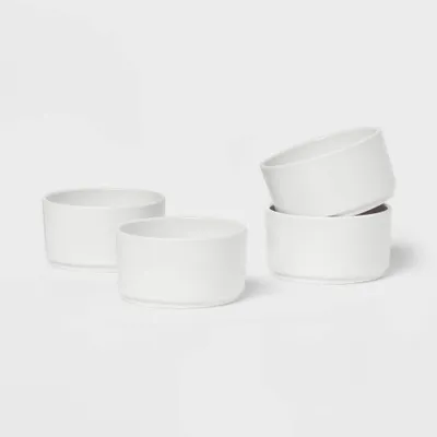 4pc 10oz Plastic Stella Mini Snack Bowl White - Threshold