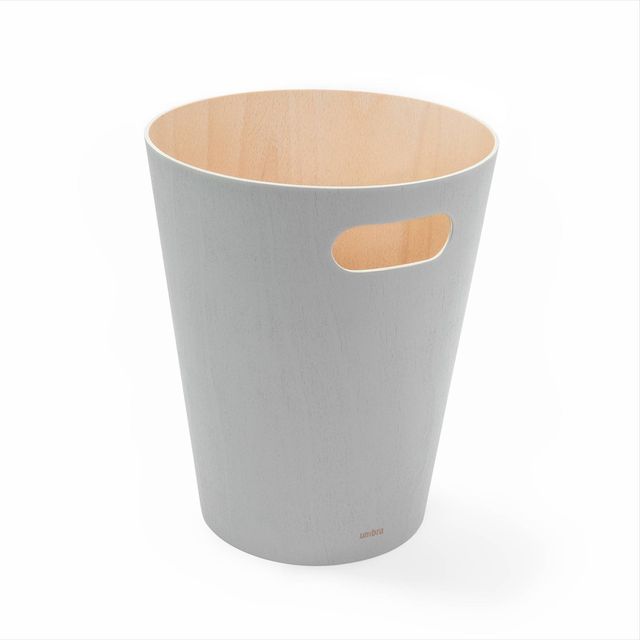 Umbra 2gal Woodrow Indoor Trash Can : Small Bathroom & Bedroom Garbage Can, Plywood, Open Top, 11 Height