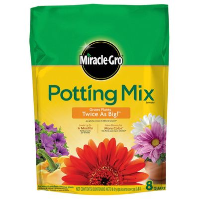 Miracle-Gro Premium Potting Mix 8qt: Ideal for House Plants & Flowers, Lawn & Garden Enrichment