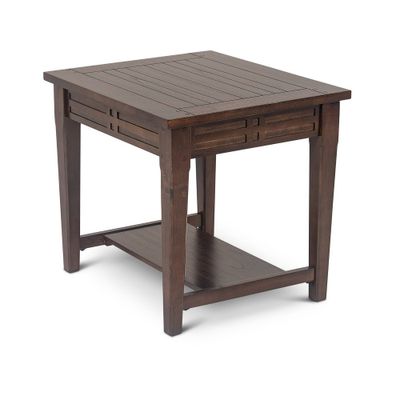 Crestline End Table Mocha Cherry - Steve Silver Co.: Hardwood with Drawer, Fixed Shelf, Veneer Finish