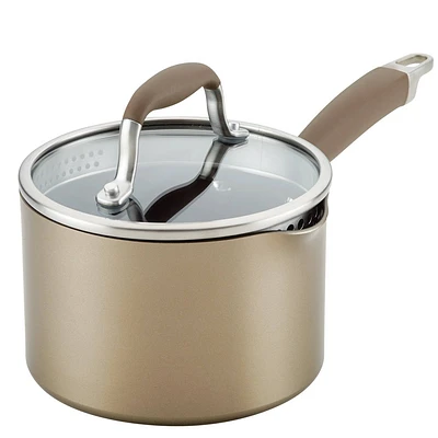 Anolon Advanced Home 2qt Hard Anodized Nonstick Saucepan with Straining Lid Bronze