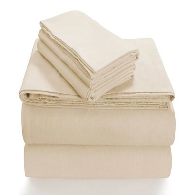 Twin Extra Deep Pocket Solid Sheet Set Ivory - Tribeca Living