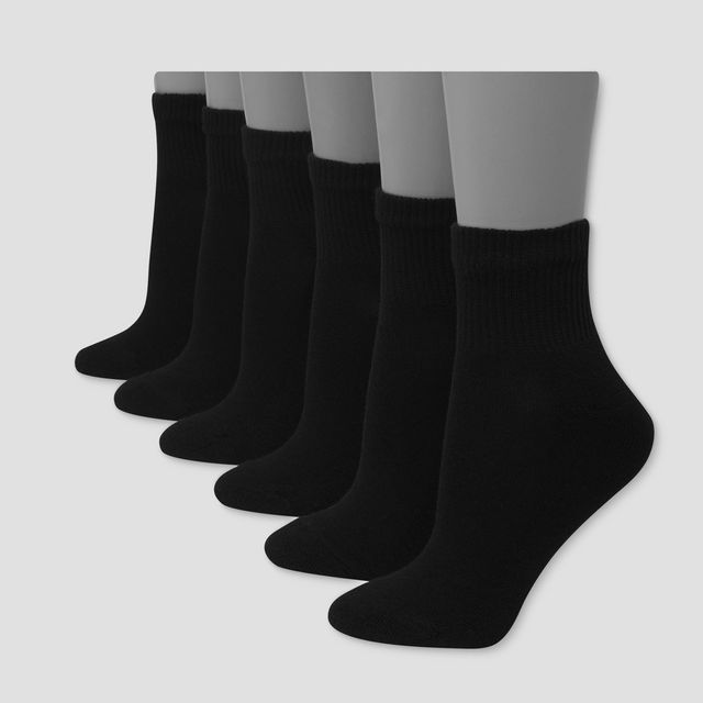 Hanes Premium 6 Pack Womens Cushioned Ankle Socks