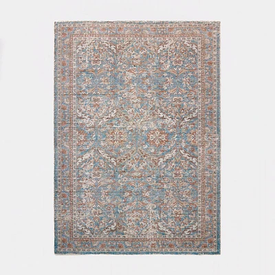 Persian Printed Poly/Wool Handmade Tufted Area Rug Blue/Brown