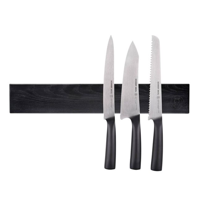 Schmidt Brothers Cutlery Black 18 Magnetic Wall Bar - Universal Storage: Knife Magnet Strip, Kitchen Storage, Wood