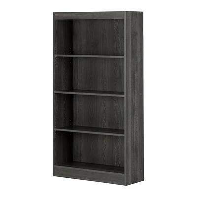 South Shore 56 4 Shelf Decorative Bookshelf: Gray Oak, Adjustable Laminate Storage