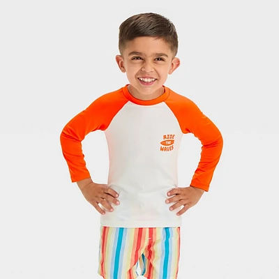 Baby Boys Long Sleeve Surfboard Graphic Rash Guard Top