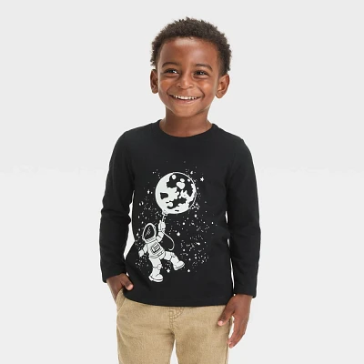 Toddler Boys Long Sleeve Astronaut Graphic T-Shirt