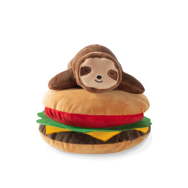 PetShop by Fringe Studio Sloth on a Hamburger Dog Toy