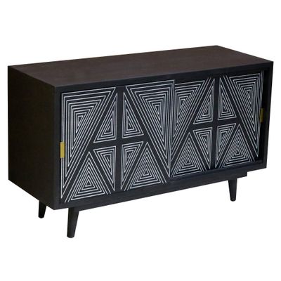 Amarily Storage Buffet with Sliding Doors  - Furniture Of America: Modern Farmhouse Sideboard, Mango Wood