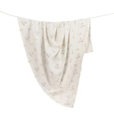 Crane Baby Organic Muslin Swaddle Blanket