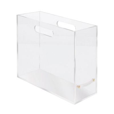 RUSSELL + HAZEL Acrylic File Box Slim: Clear Desk Organizer, Office Supplies, File Holder, 10 H x 12.25 D x 4.5 W