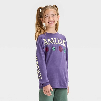 Girls Disney Hocus Pocus Halloween Long Sleeve Graphic T-Shirt - Violet XS