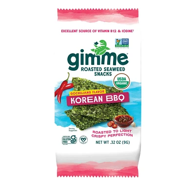 gimMe Organic Roasted Seaweed Snack Korean BBQ - 0.32oz