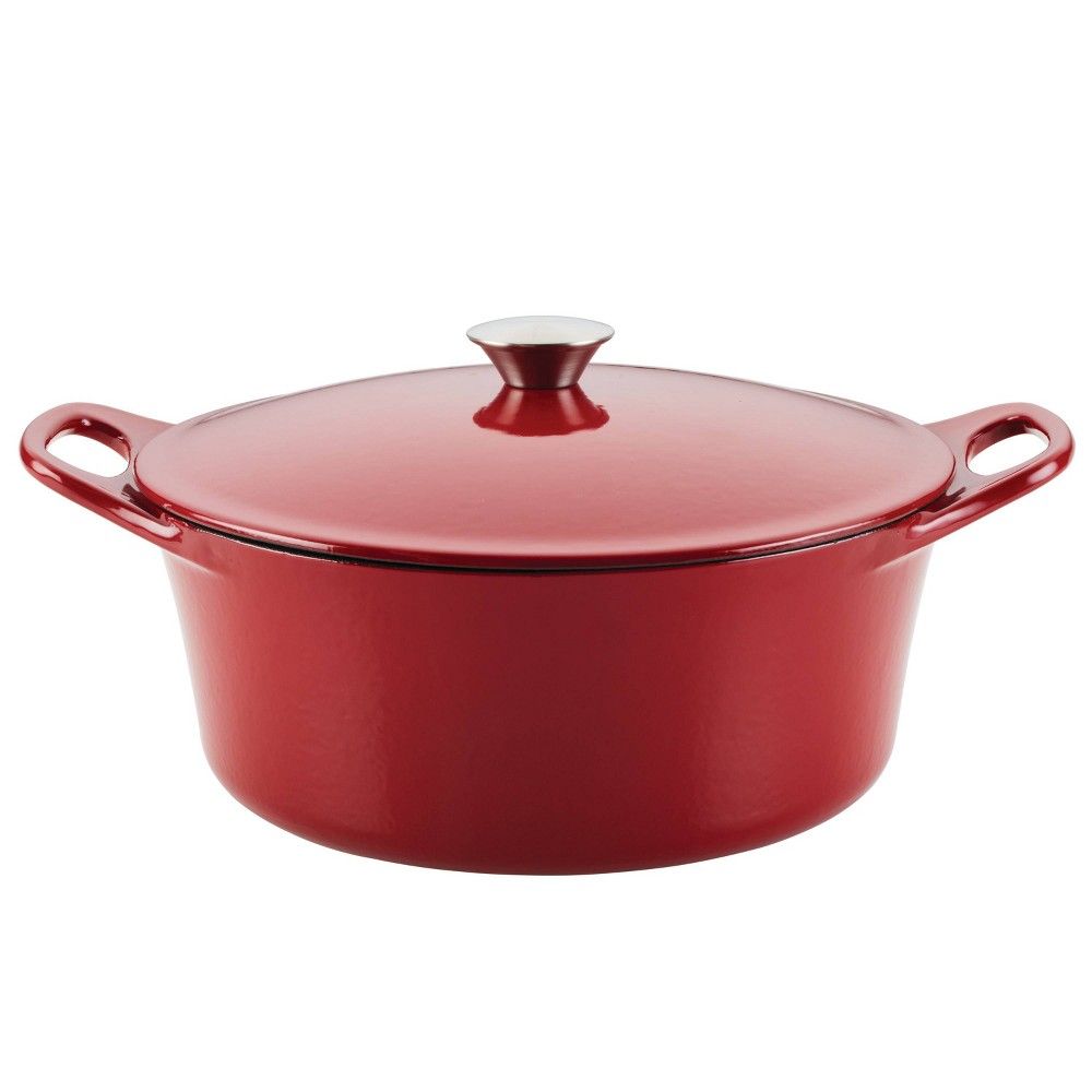 5.5 Qt Enameled Cast-Iron Series 1000 Covered Round Dutch Oven