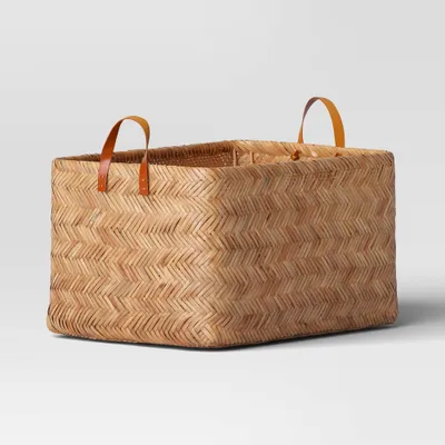 Large Herringbone Weave Basket - Threshold