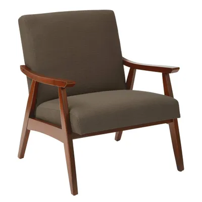 OSP Home Furnishings Davis Upholstered Armchair : Mid-Century Modern Design, Plush Cushion, Solid Wood Frame