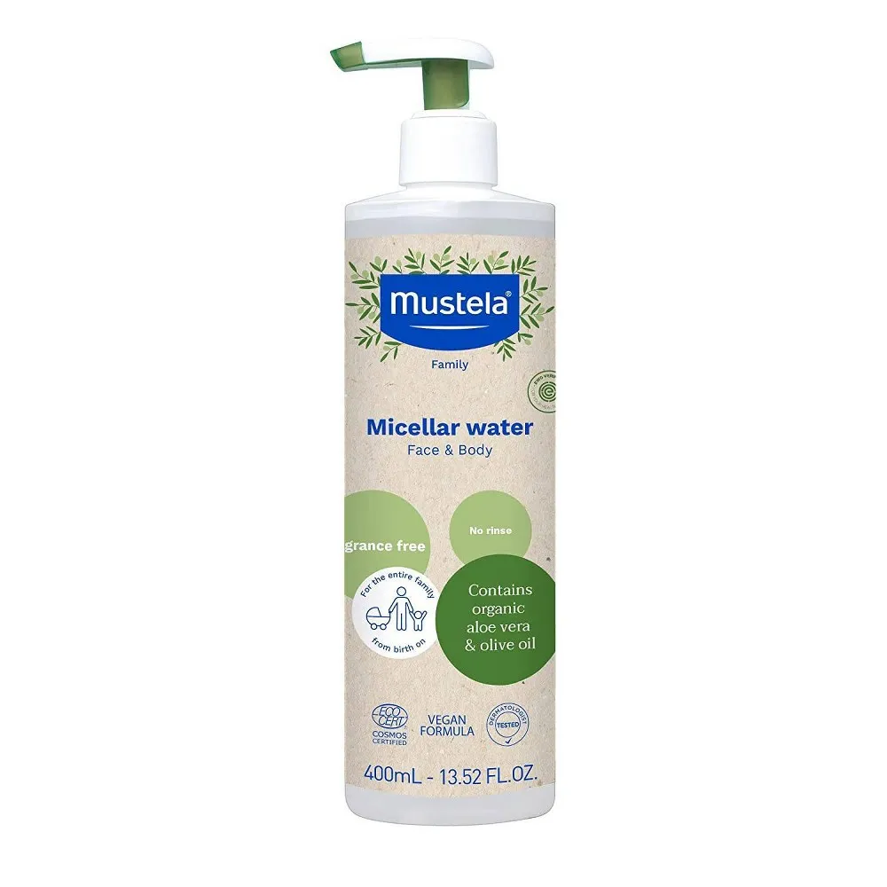 Mustela Organic Micellar Baby Bath Wash Water with Olive Oil and Aloe -  Fragrance Free - 13.5 fl oz | The Market Place