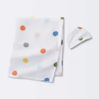 Hospital Muslin Swaddle Baby Blanket - Multi Dot - Cloud Island