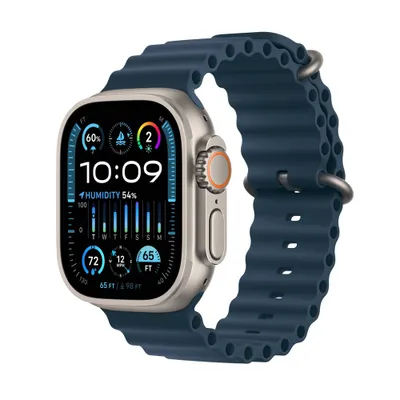 Apple Watch Ultra 2 GPS + Cellular (2024), 49mm Titanium Case with Blue Ocean Band