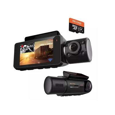 Rexing V3C Dual Channel Front and Cabin 1080p Dash Cam with App Control