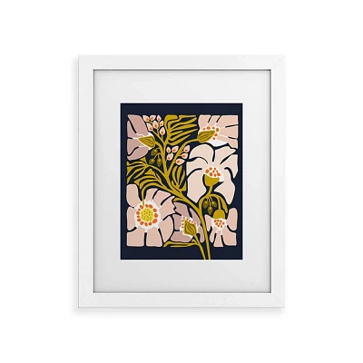 Deny Designs 8x10 DESIGN Dannick Backyard Flower Modern Floral Framed Art Print White