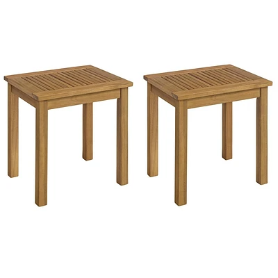 Alaterre Furniture 2pc Okemo Outdoor Weather-Resistant Rectangular Side Table