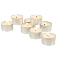 200pk 8hr Long Burning Tealight Unscented Candles White - Stonebriar Collection: Sustainable Palm Wax, Lead-Free Cotton Wick