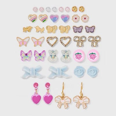 Girl 20pk Pink Blue Bow Earring Set - Cat & Jack