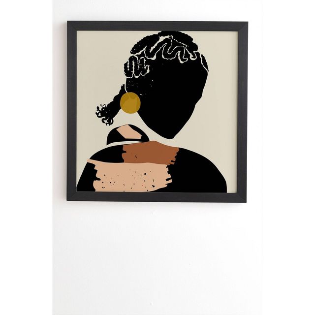 Domonique Brown Black Hair No. 12 Framed Wall Art Black